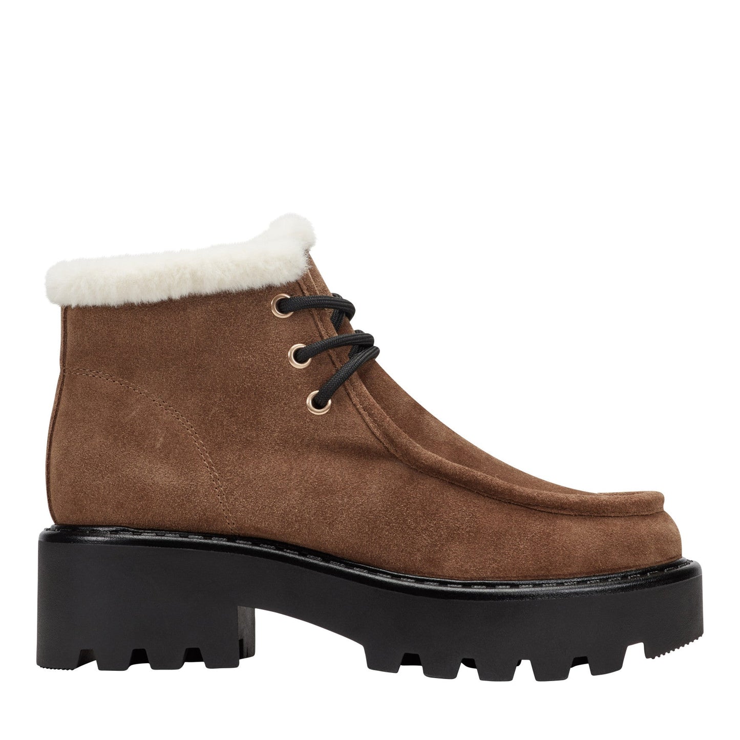 Marc Fisher Percy Lug Sole Bootie - Brown Suede