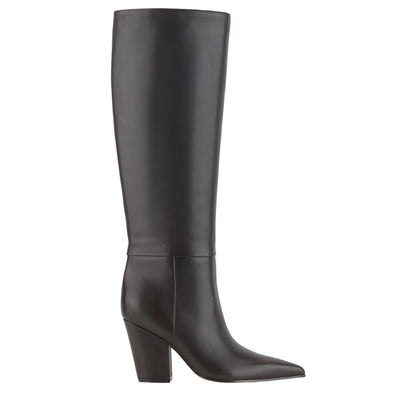 Marc Fisher Estella Knee High Leather Boot - Dark Brown Leather