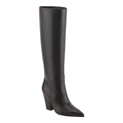 Marc Fisher Estella Knee High Leather Boot - Dark Brown Leather