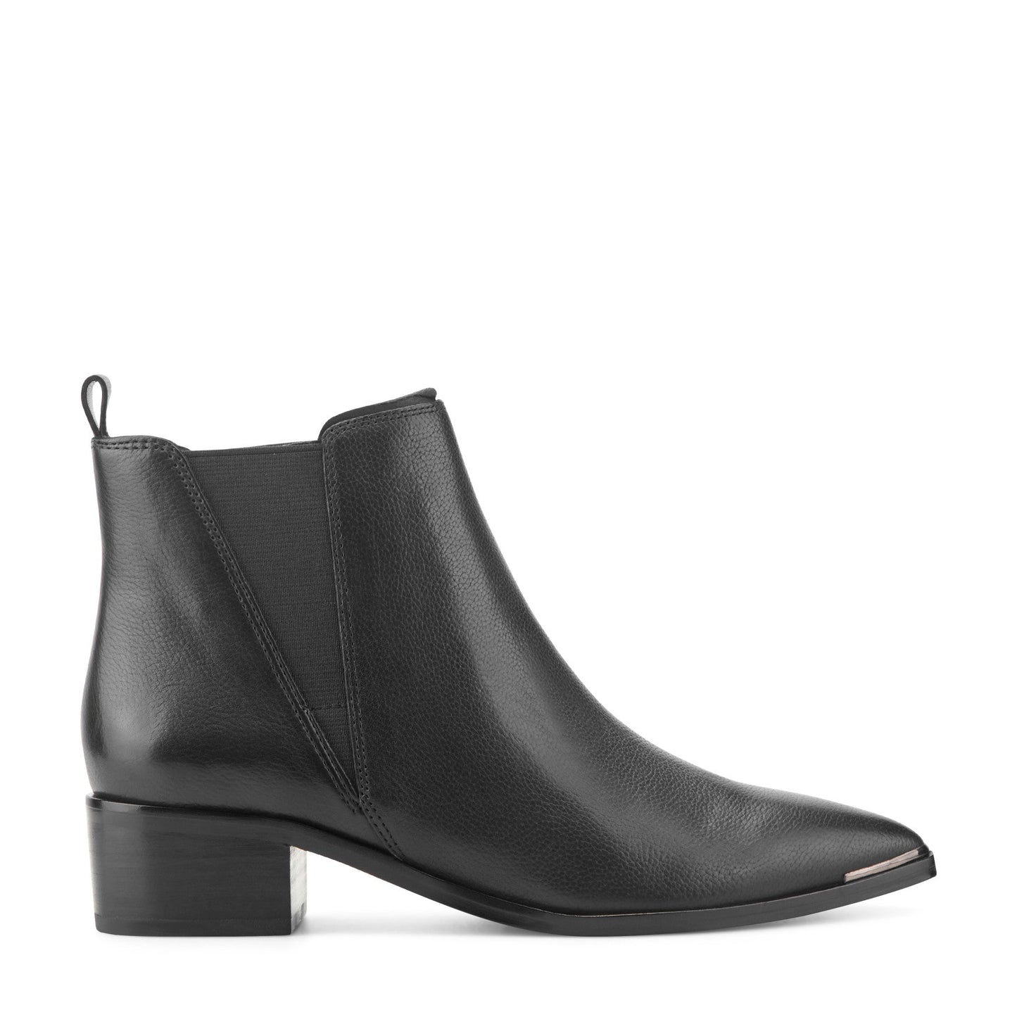 Marc Fisher Yale Pointy Toe Chelsea Leather Bootie - Black Leather