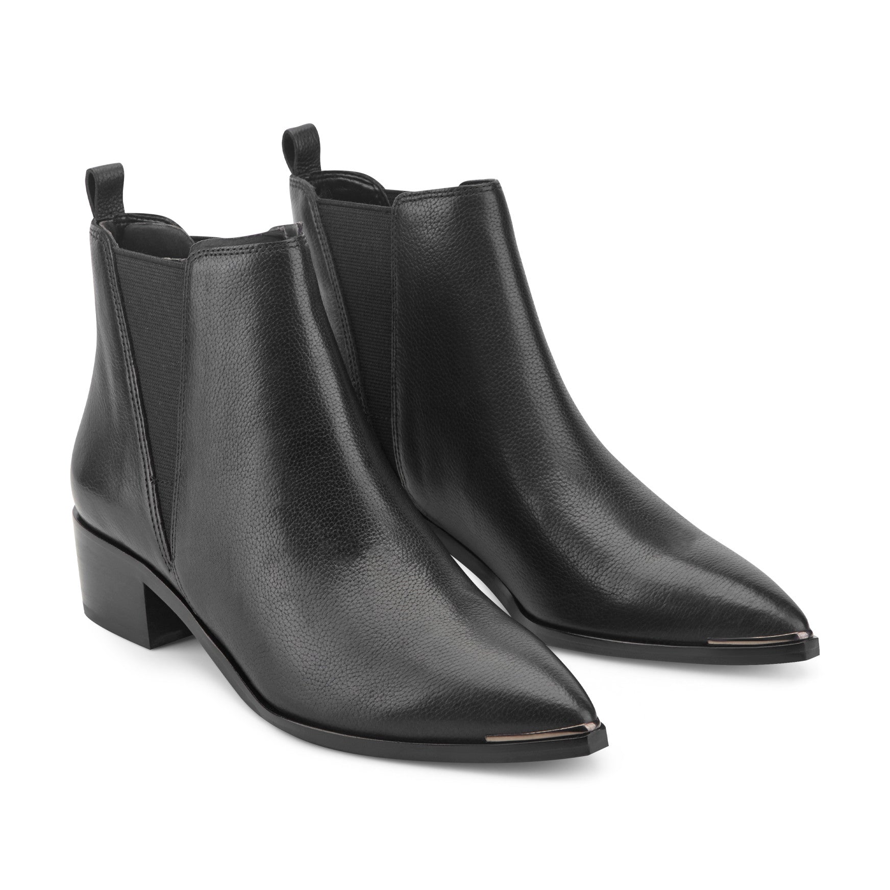 Marc Fisher Yale Pointy Toe Chelsea Leather Bootie - Black Leather