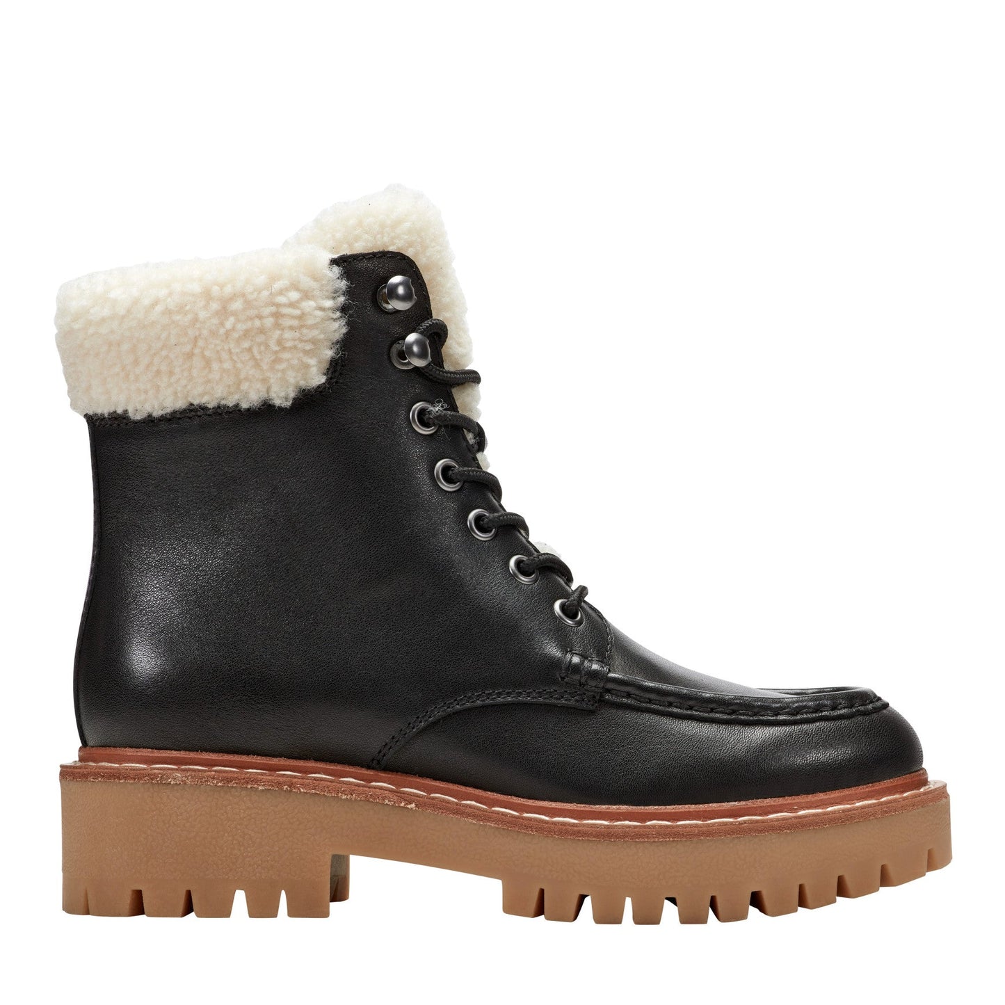 Marc Fisher Nallie Lace Up Bootie - Black Leather