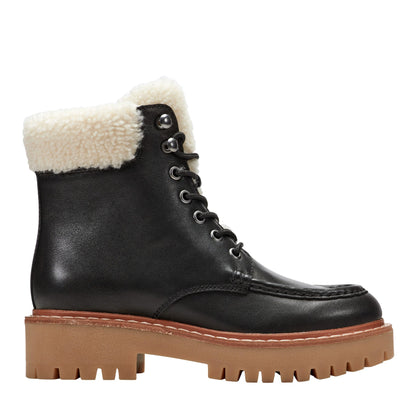 Marc Fisher Nallie Lace Up Bootie - Black Leather