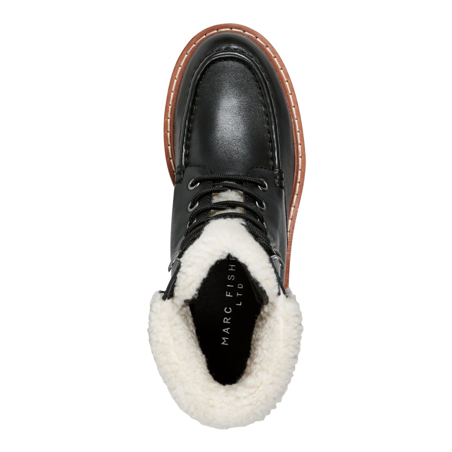 Marc Fisher Nallie Lace Up Bootie - Black Leather
