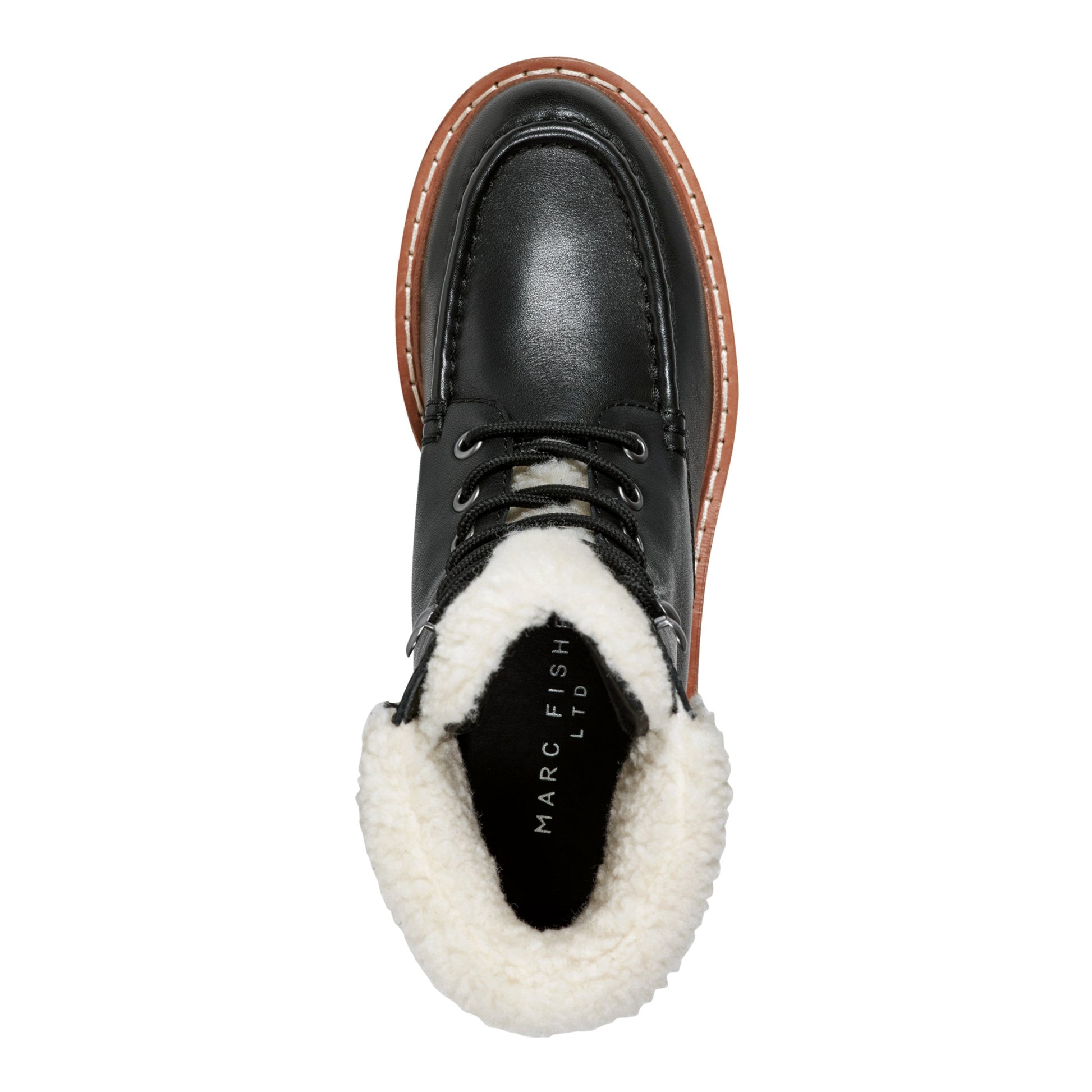 Marc Fisher Nallie Lace Up Bootie - Black Leather