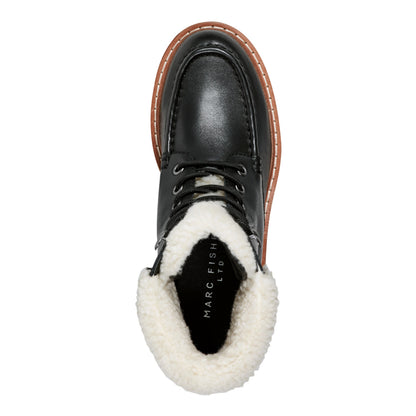 Marc Fisher Nallie Lace Up Bootie - Black Leather