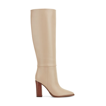 Marc Fisher Lannie Dress Leather Boot - Light Natural Leather