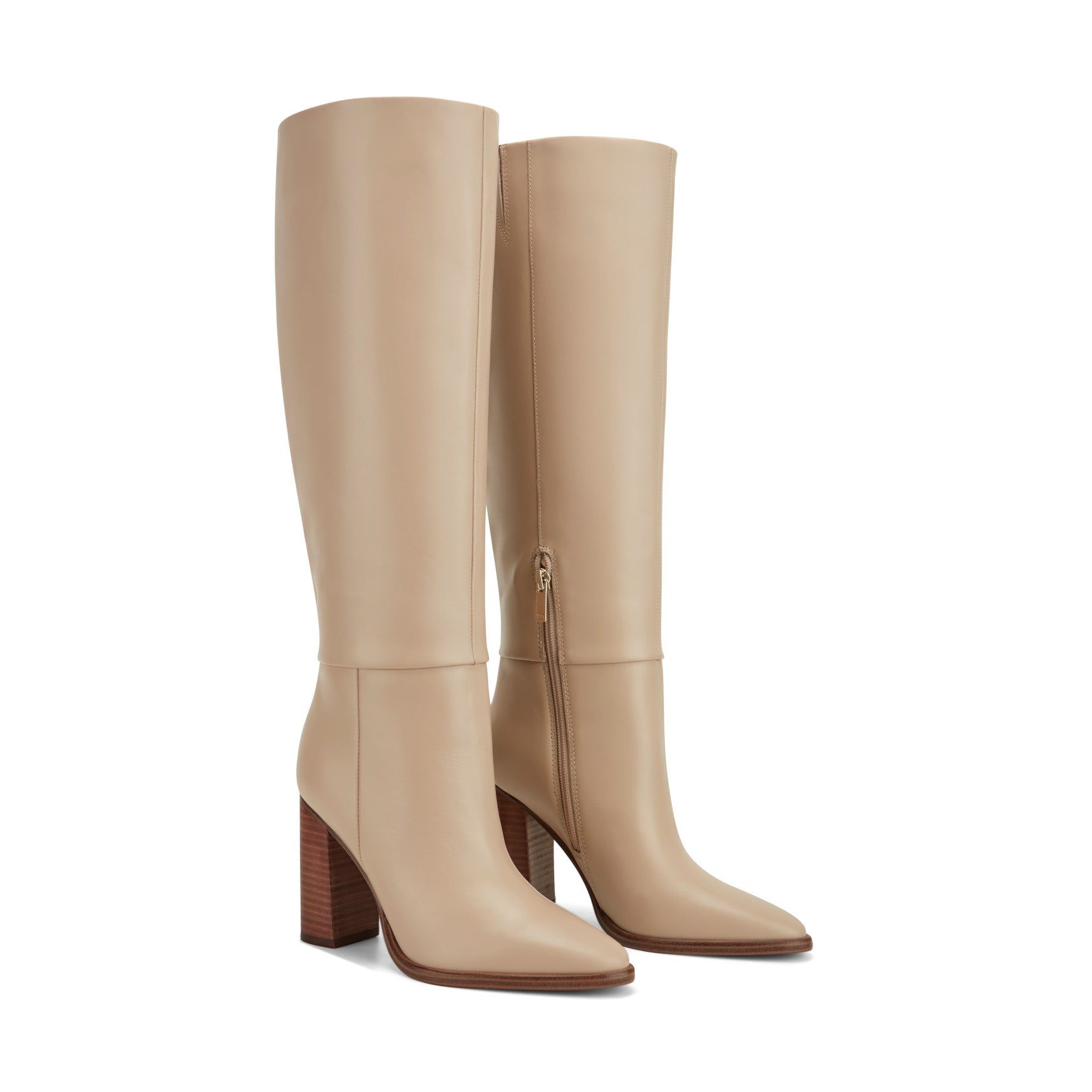 Marc Fisher Lannie Dress Leather Boot - Light Natural Leather