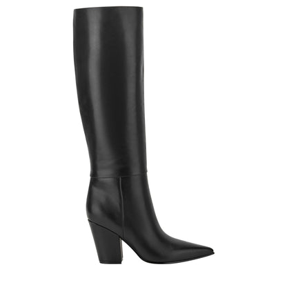 Marc Fisher Estella Knee High Leather Boot - Black Leather