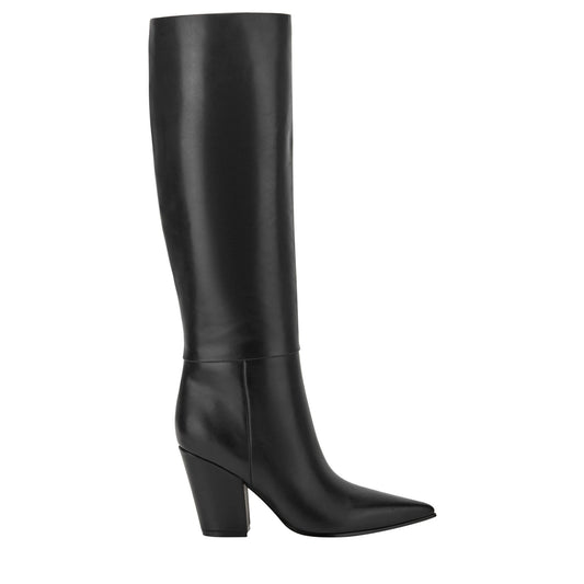 Marc Fisher Estella Knee High Leather Boot - Black Leather