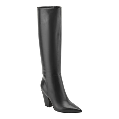 Marc Fisher Estella Knee High Leather Boot - Black Leather