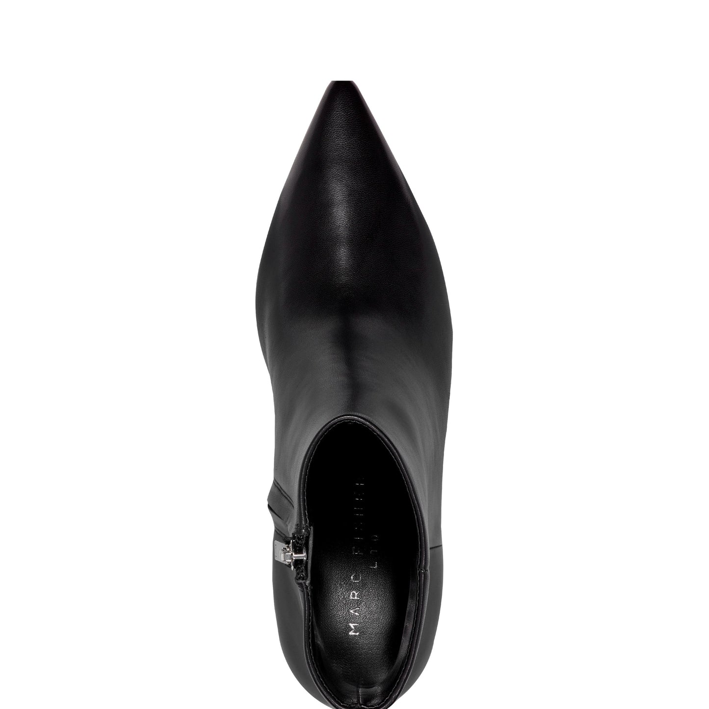 Marc Fisher Alfie Block Heel Leather Ankle Bootie - Black Leather