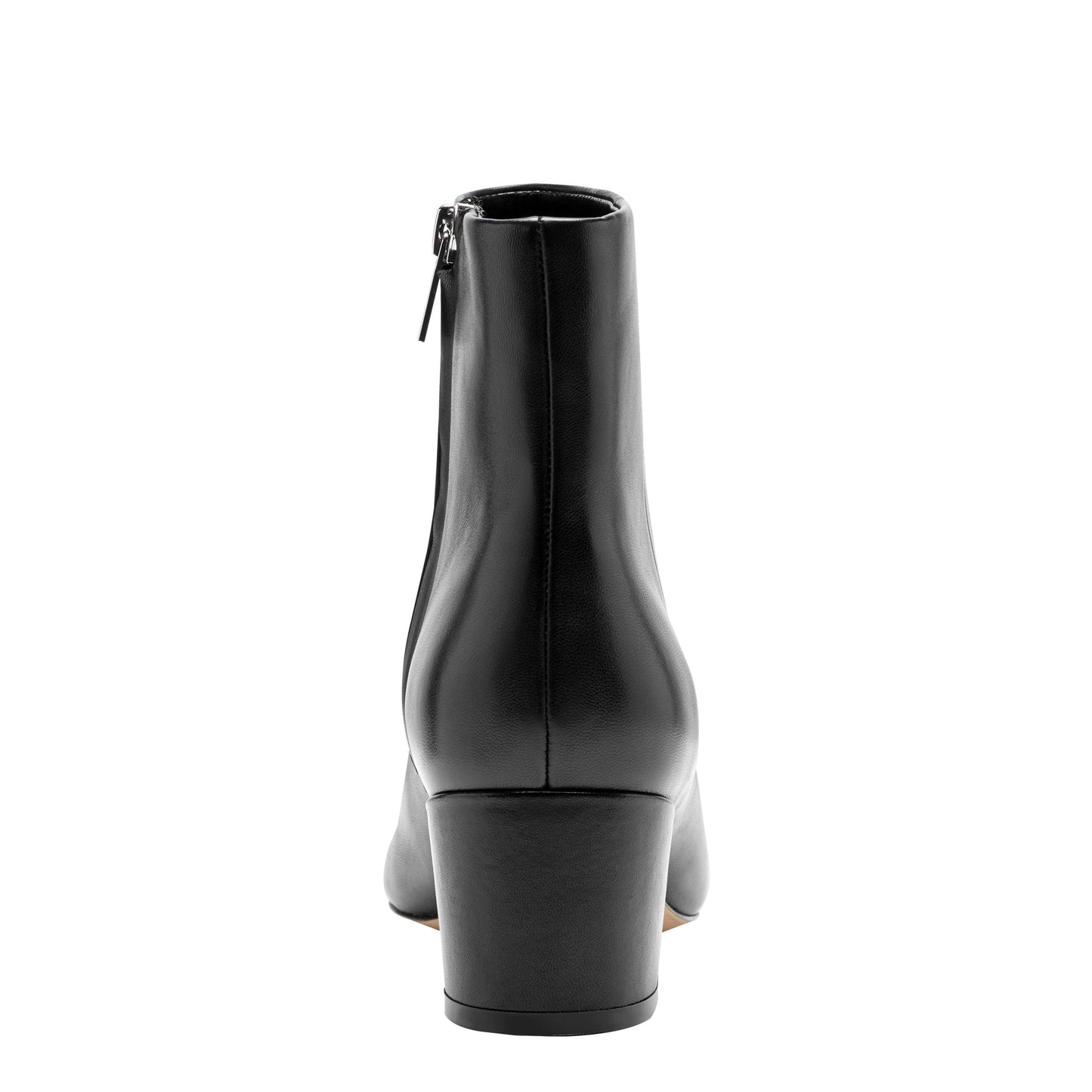 Marc Fisher Alfie Block Heel Leather Ankle Bootie - Black Leather