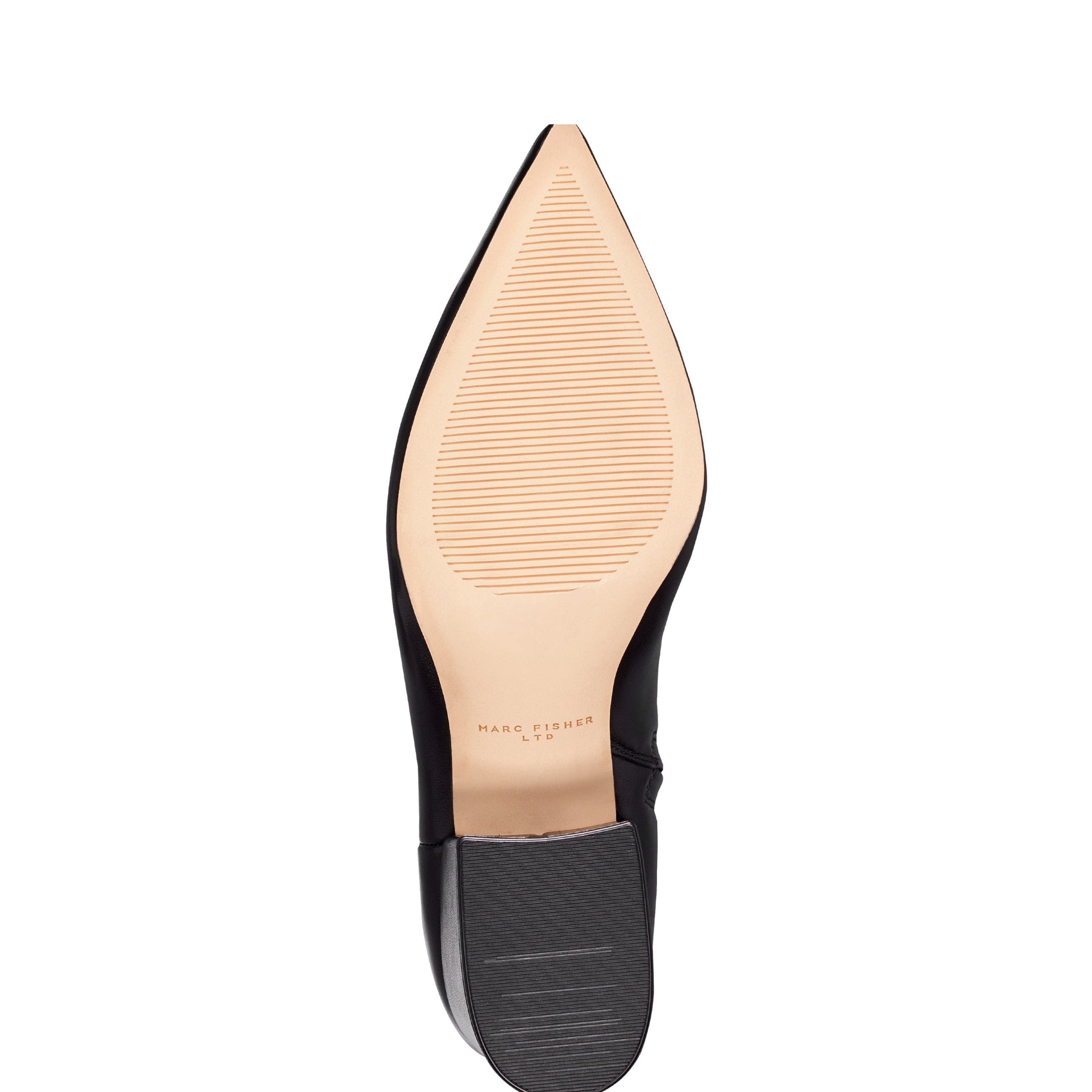 Marc Fisher Alfie Block Heel Leather Ankle Bootie - Black Leather