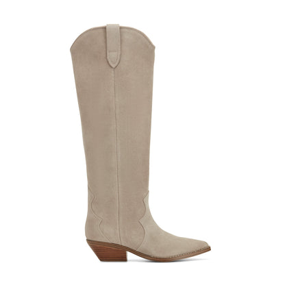 Marc Fisher Ander Leather Western Boot - Taupe