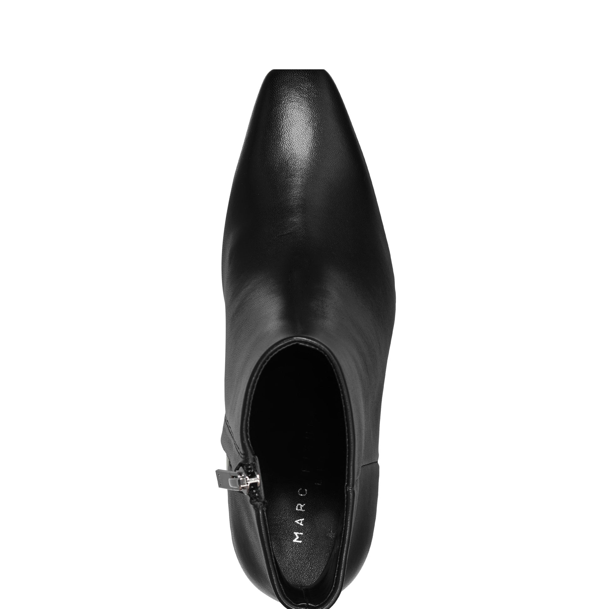 Marc Fisher Novella Block Heel Leather Ankle Bootie - Black Leather