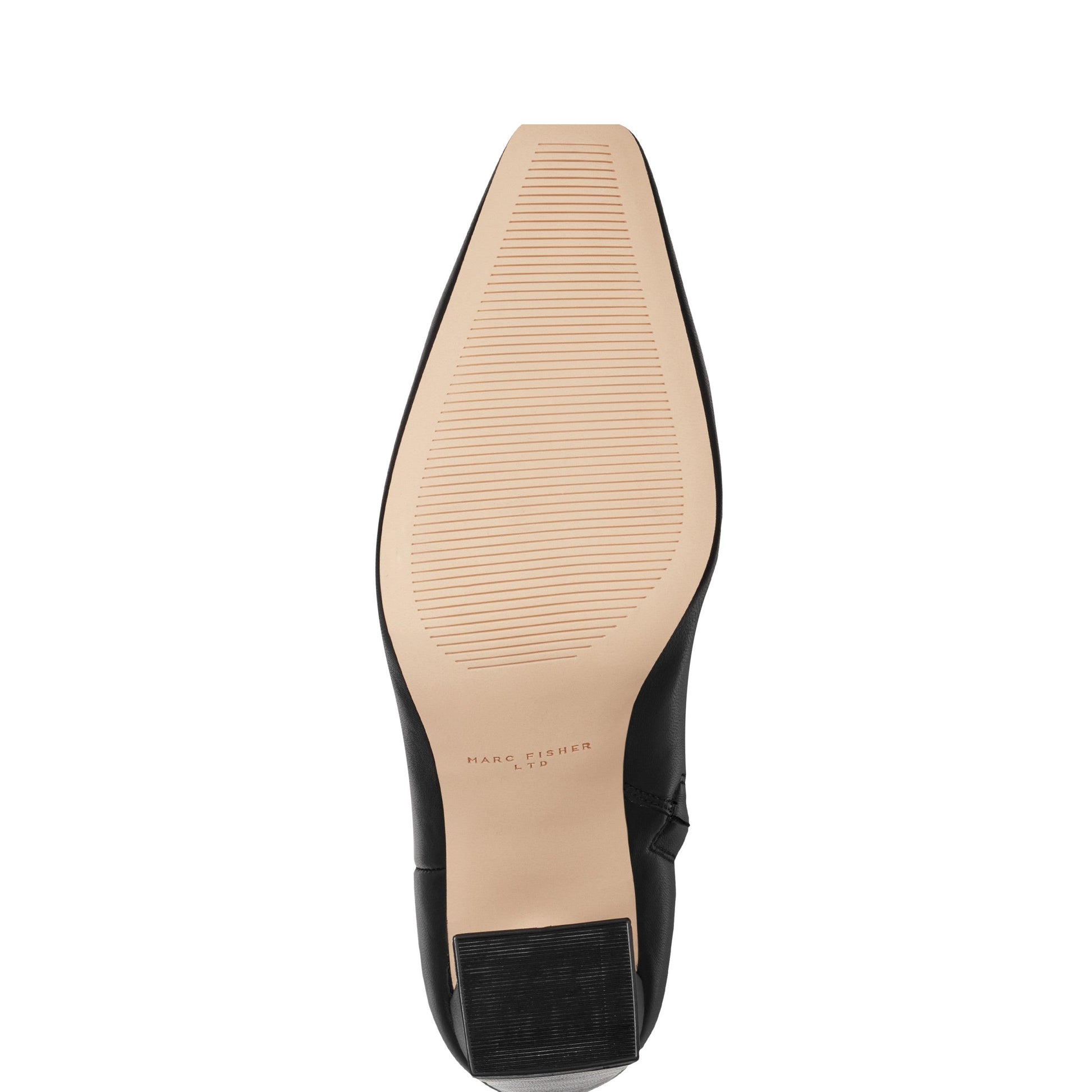 Marc Fisher Novella Block Heel Leather Ankle Bootie - Black Leather