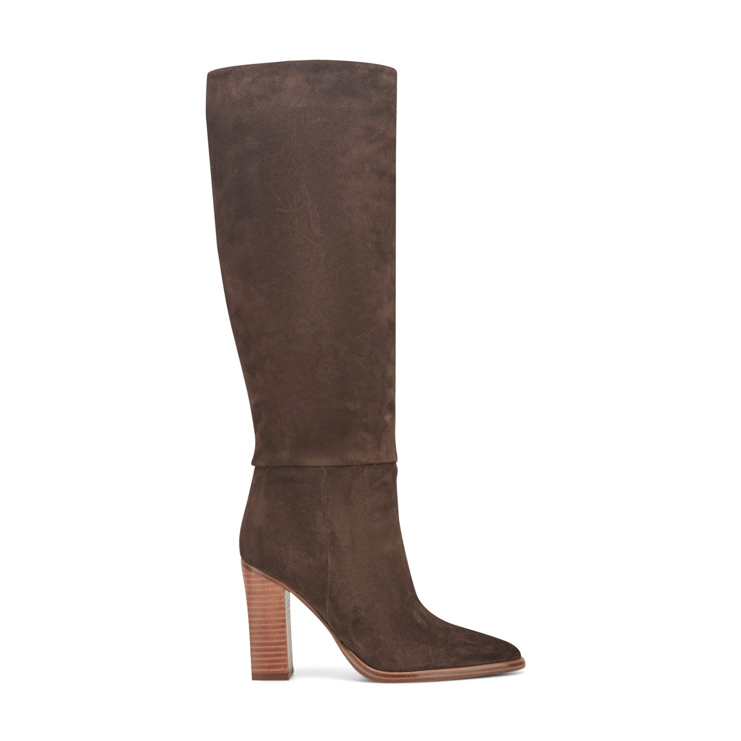 Marc Fisher Lannie Dress Leather Boot - Dark Brown Suede