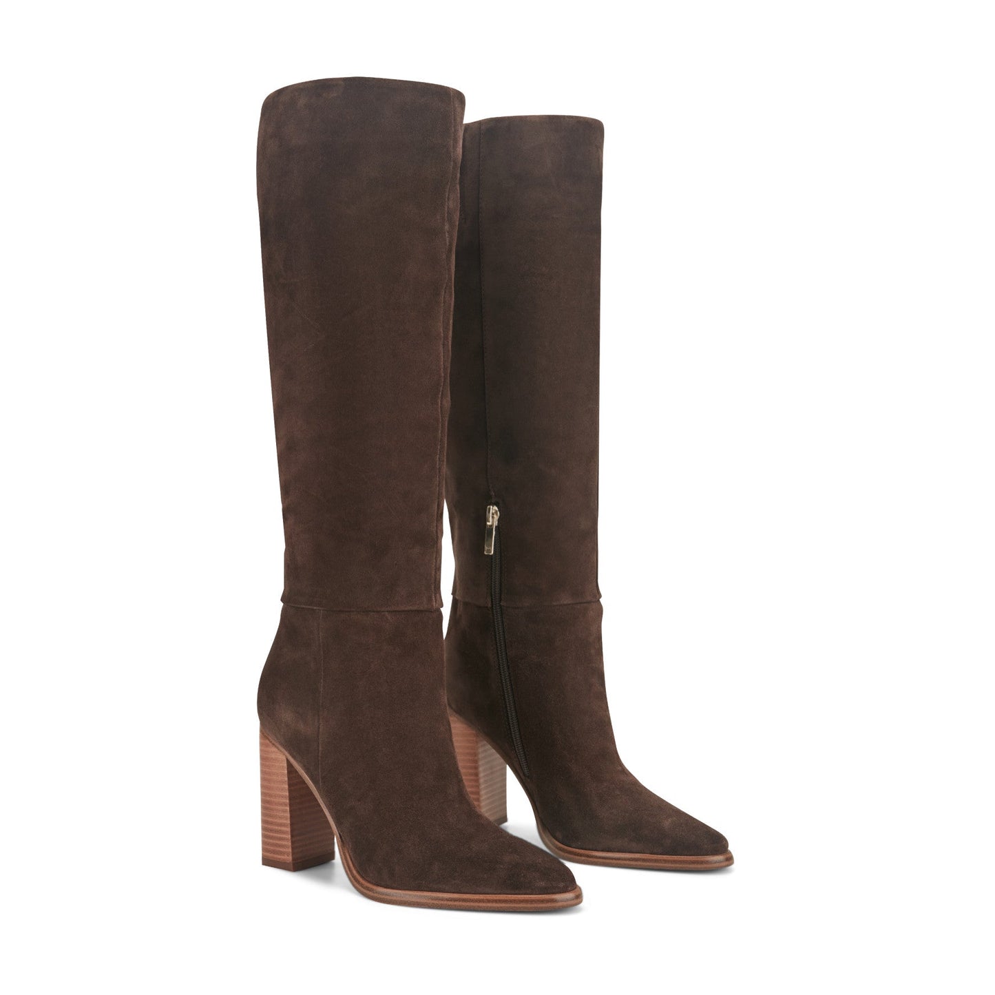 Marc Fisher Lannie Dress Leather Boot - Dark Brown Suede