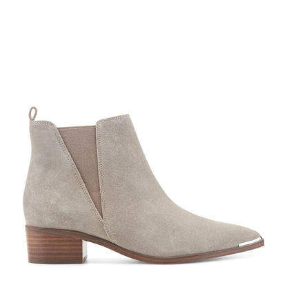 Marc Fisher Yale Pointy Toe Chelsea Leather Bootie - Taupe Suede