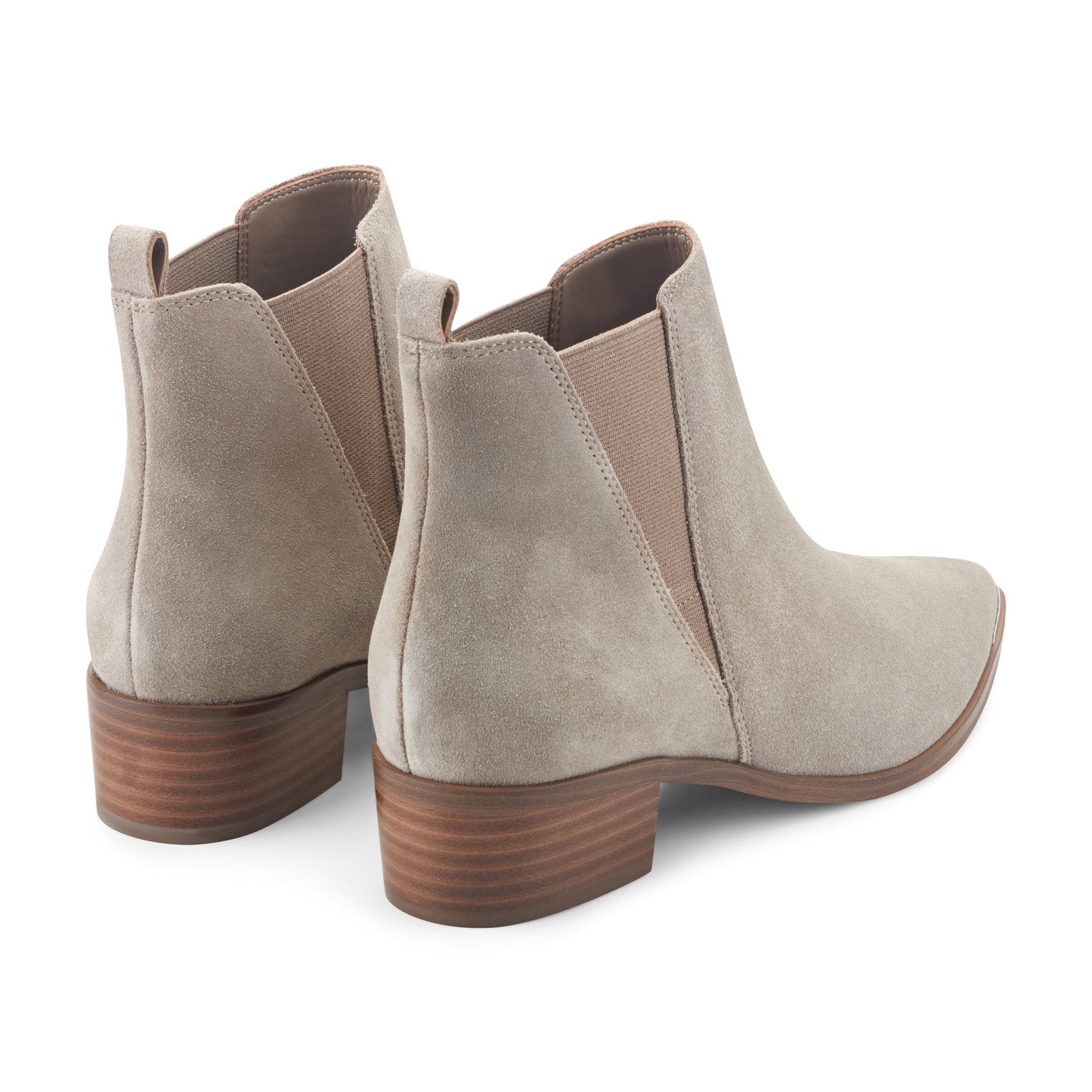 Marc Fisher Yale Pointy Toe Chelsea Leather Bootie - Taupe Suede