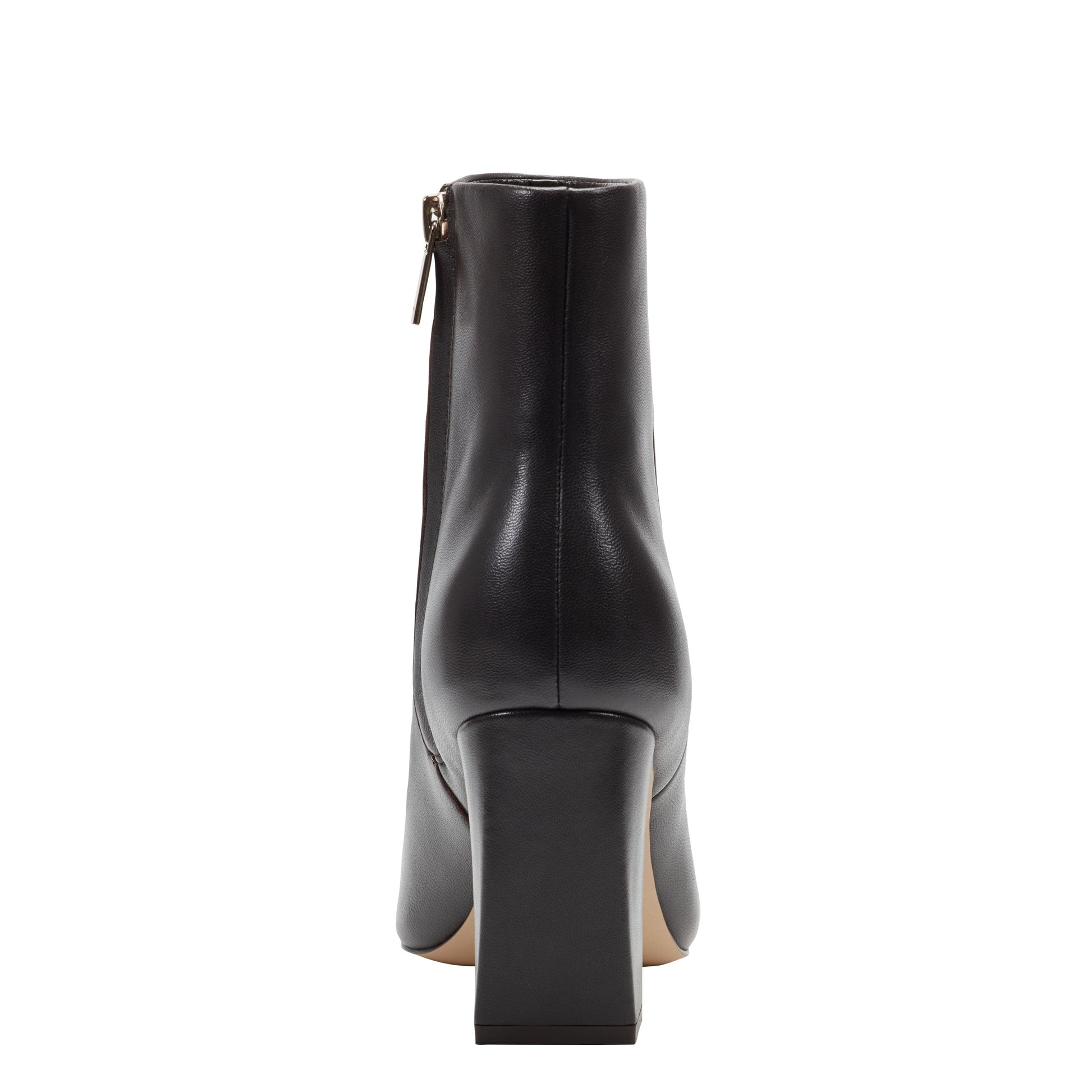 Marc Fisher Novella Block Heel Leather Ankle Bootie - Dark Brown Leather