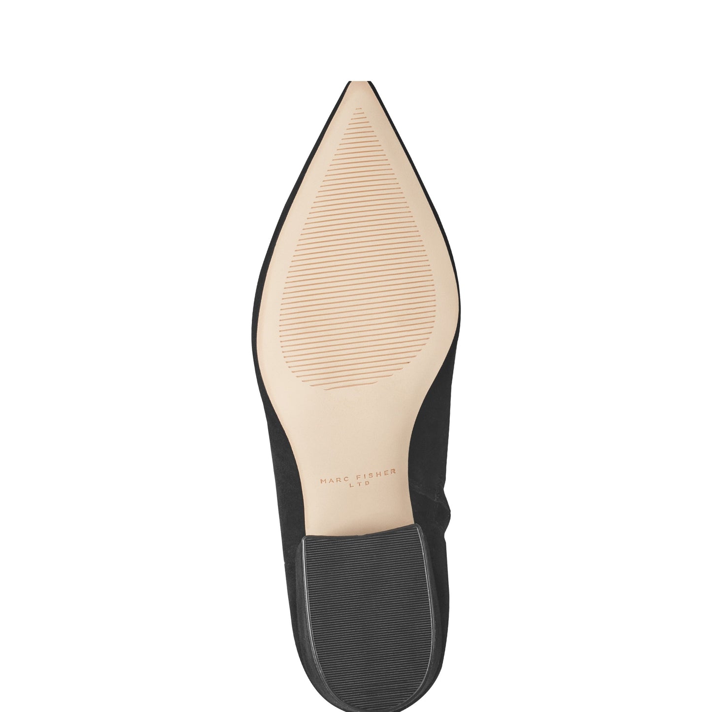 Marc Fisher Alfie Block Heel Leather Ankle Bootie - Black Suede