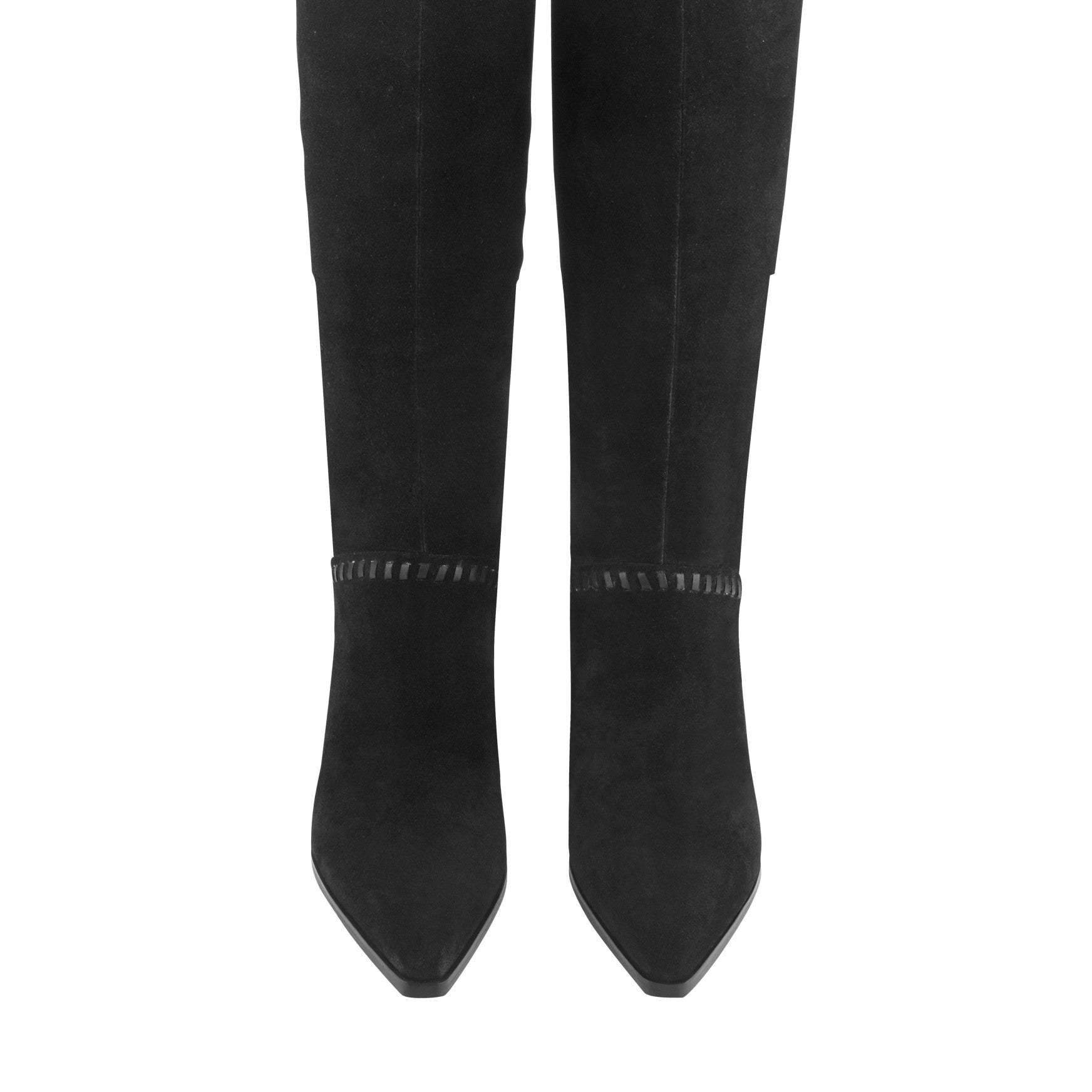 Marc Fisher Tayla Block Heel Leather Boot - Black Suede