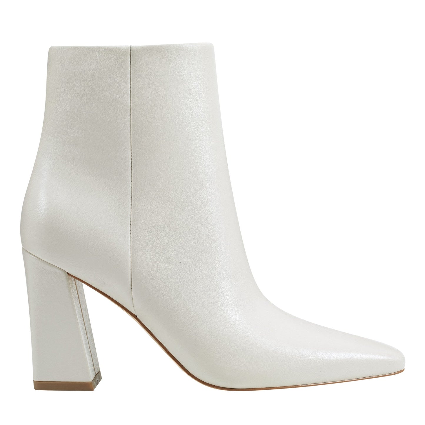 Marc Fisher Yanara Heeled Leather Bootie - Chic Cream Leather