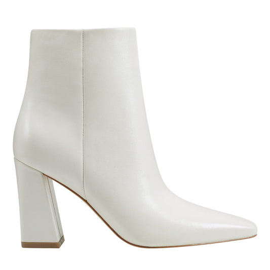 Marc Fisher Yanara Heeled Leather Bootie - Chic Cream Leather