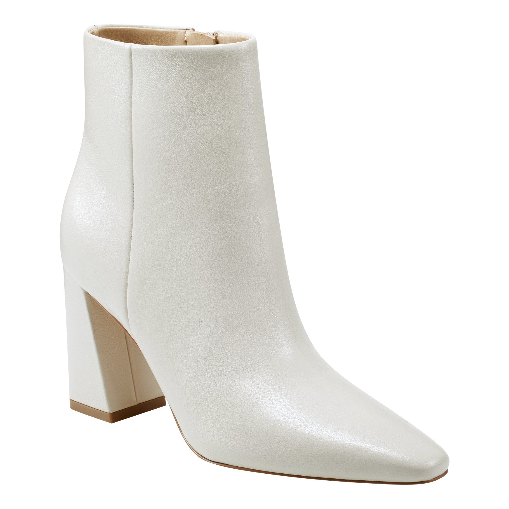 Marc Fisher Yanara Heeled Leather Bootie - Chic Cream Leather