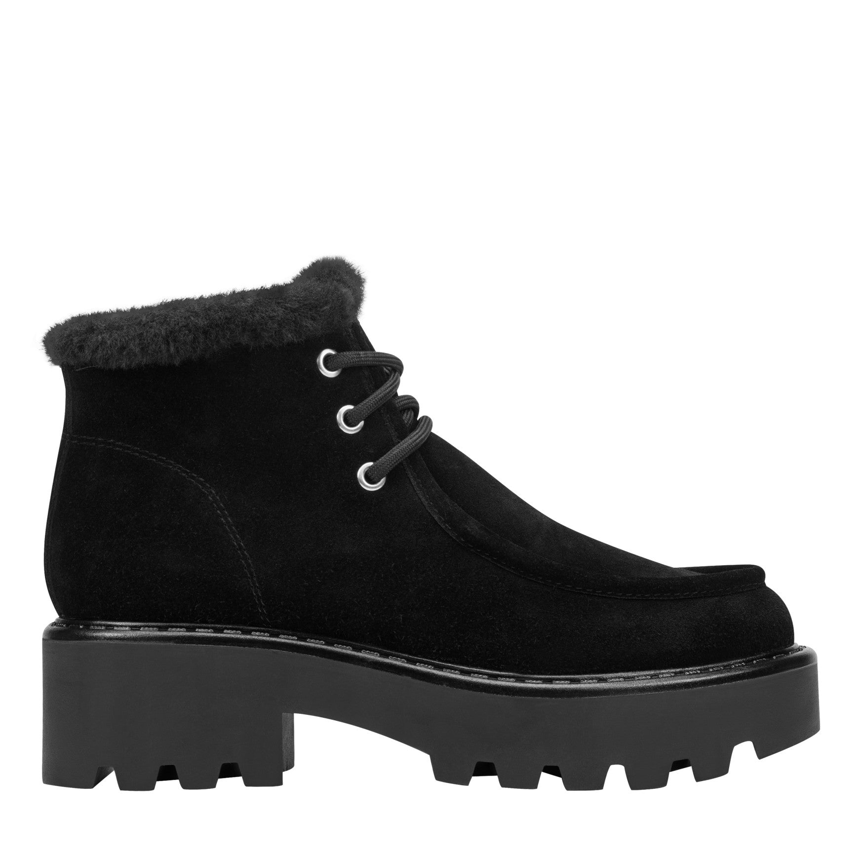 Marc Fisher Percy Lug Sole Bootie - Black Suede