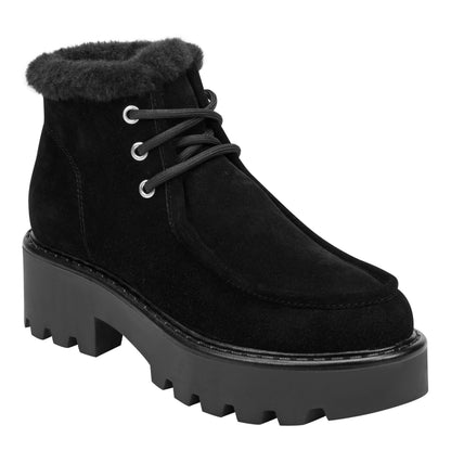 Marc Fisher Percy Lug Sole Bootie - Black Suede