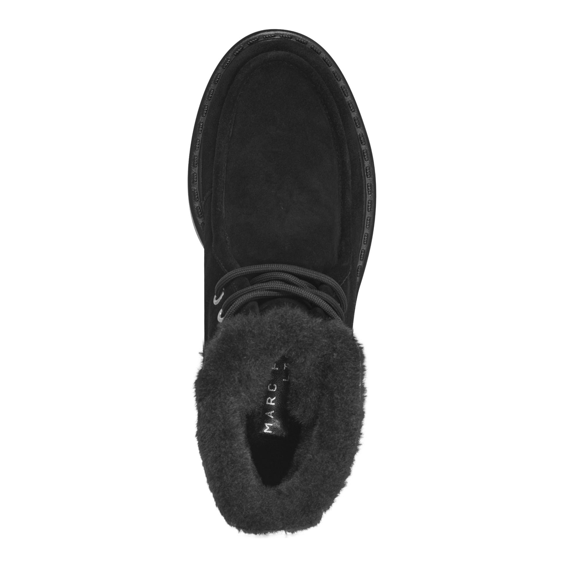 Marc Fisher Percy Lug Sole Bootie - Black Suede