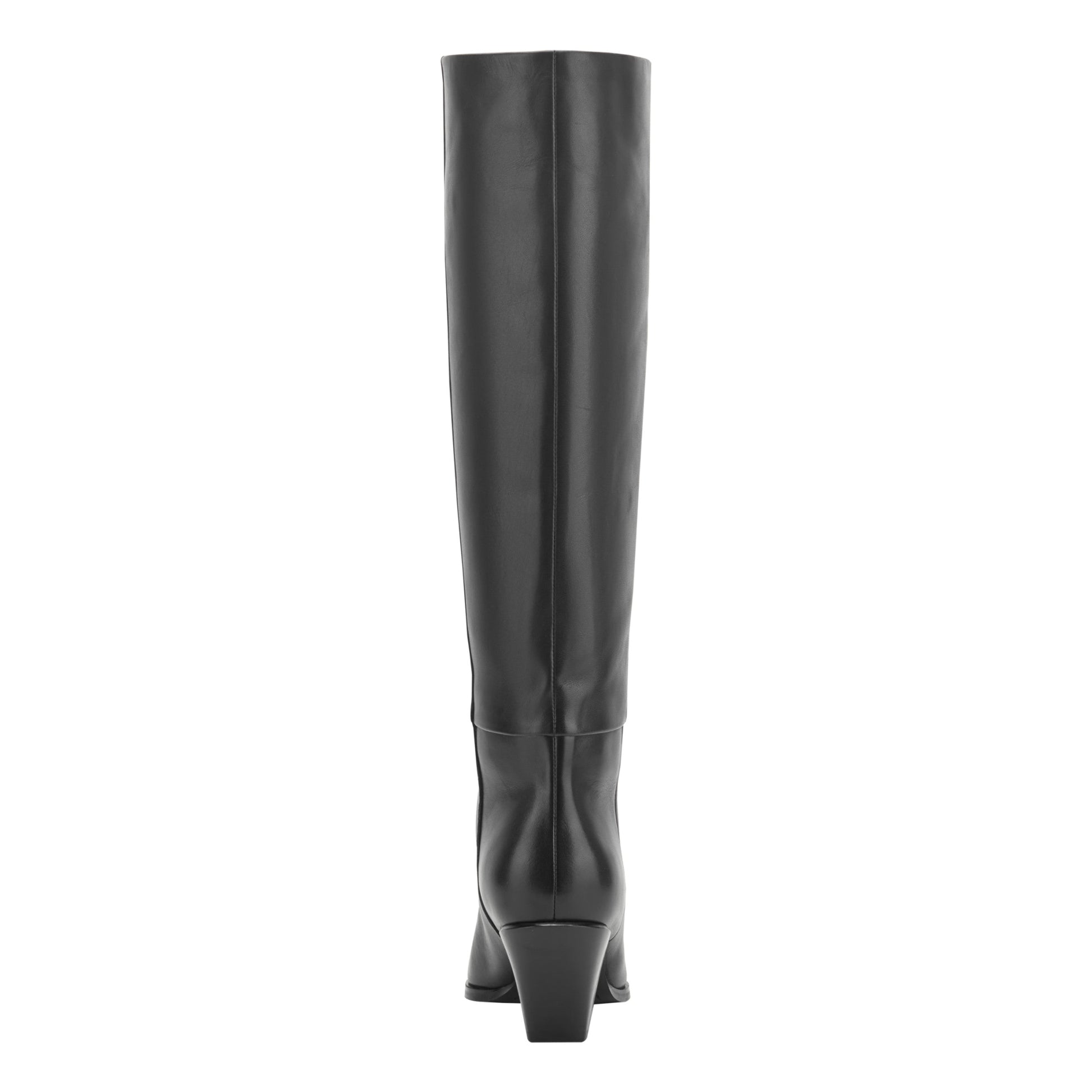Marc Fisher Tarrie Block Heel Leather Boot - Black Leather