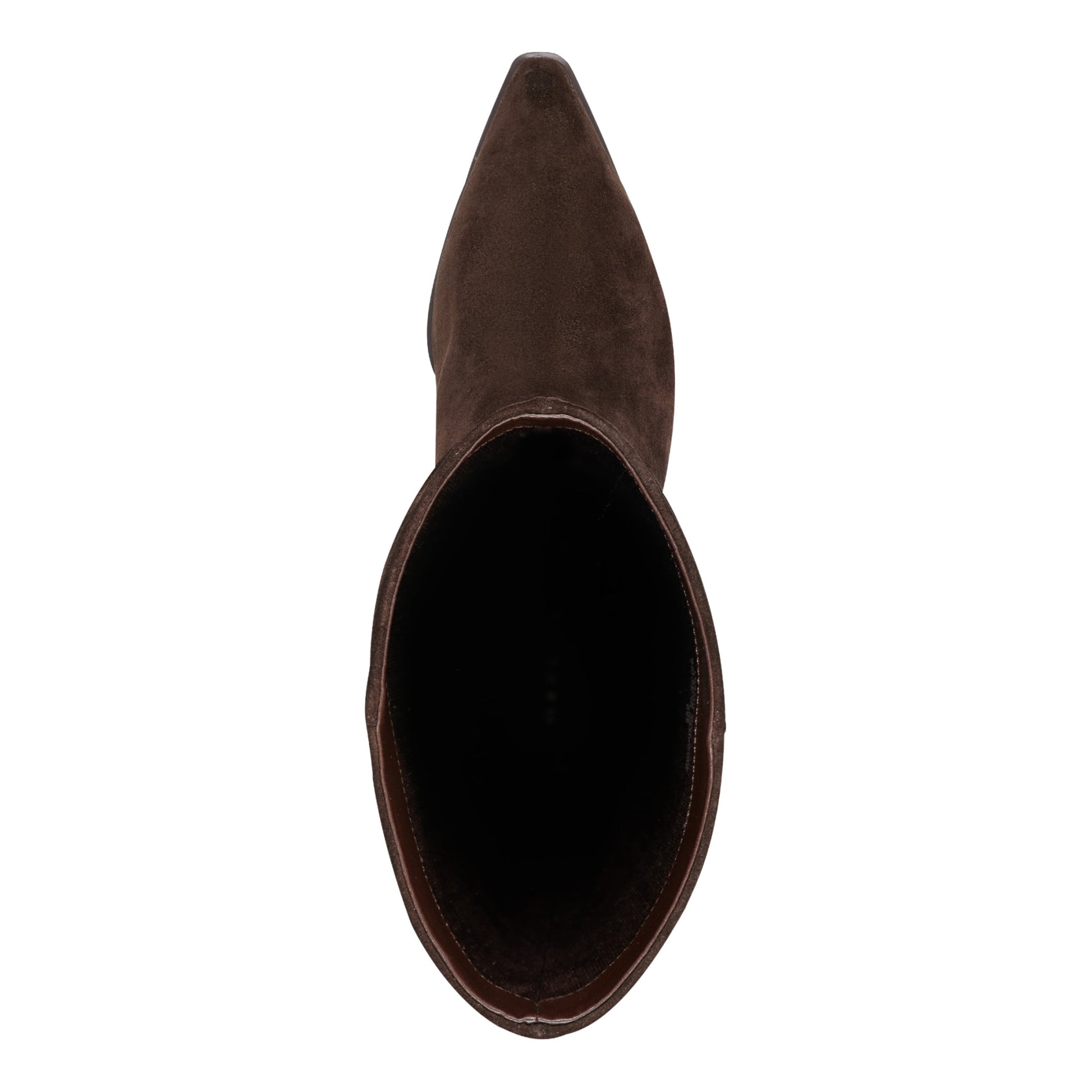 Marc Fisher Tarrie Block Heel Leather Boot - Dark Brown Suede