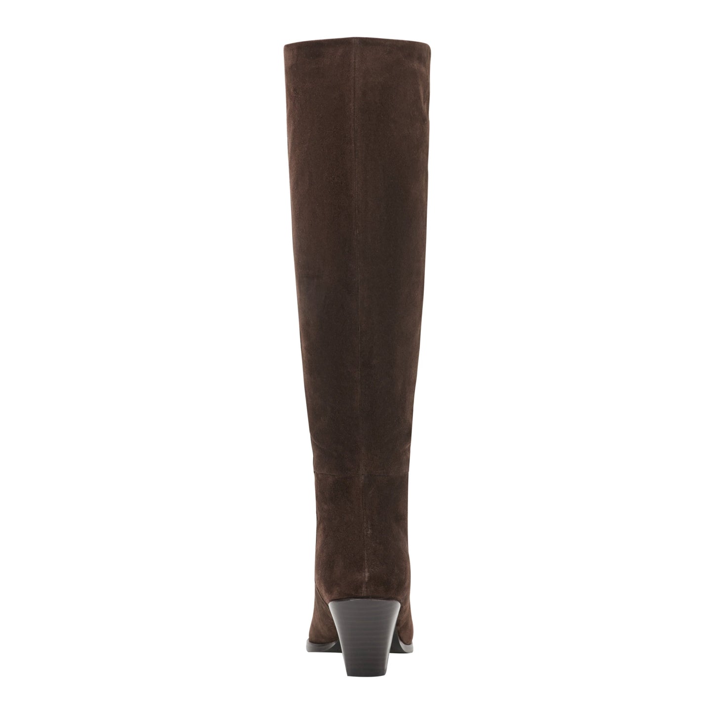 Marc Fisher Tarrie Block Heel Leather Boot - Dark Brown Suede