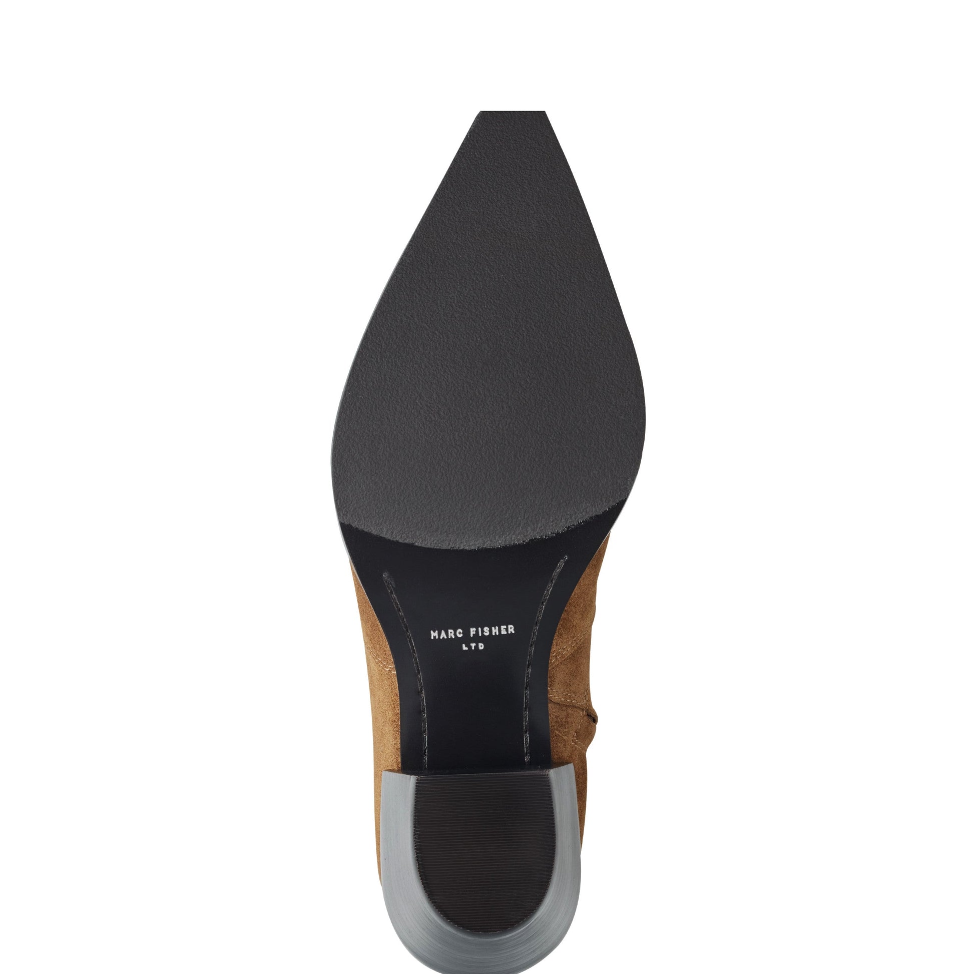 Marc Fisher Giulie Western Leather Ankle Bootie - Natural Suede