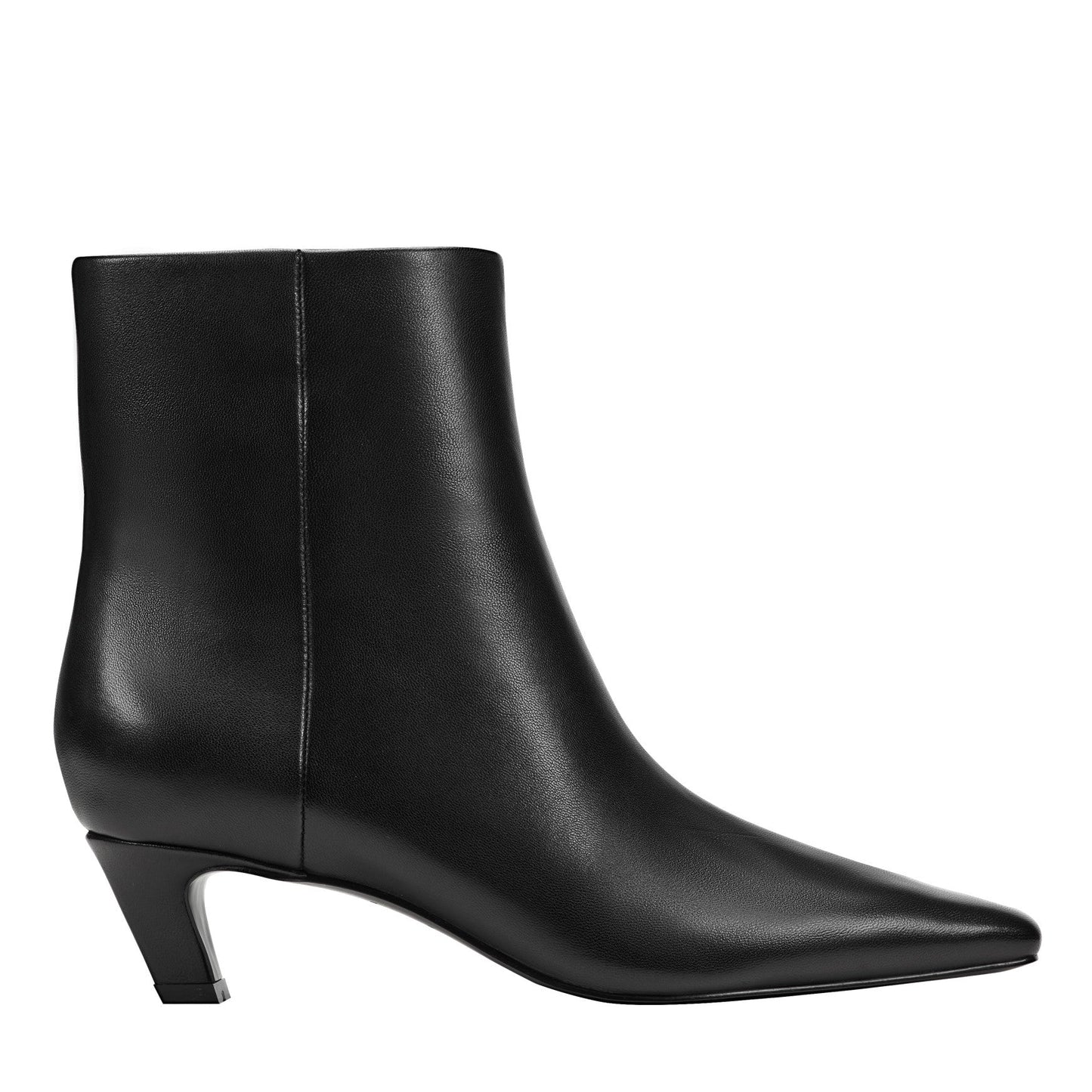 Marc Fisher Danai Kitten Heel Leather Ankle Bootie - Black Leather