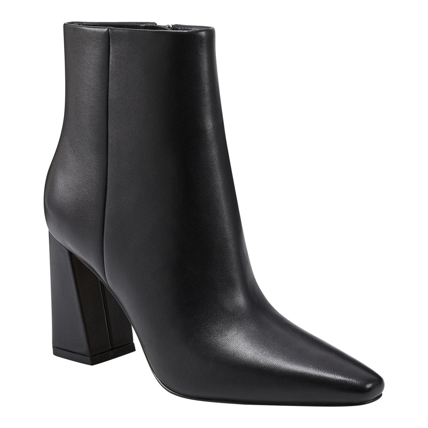 Marc Fisher Yanara Heeled Leather Bootie - Black Leather
