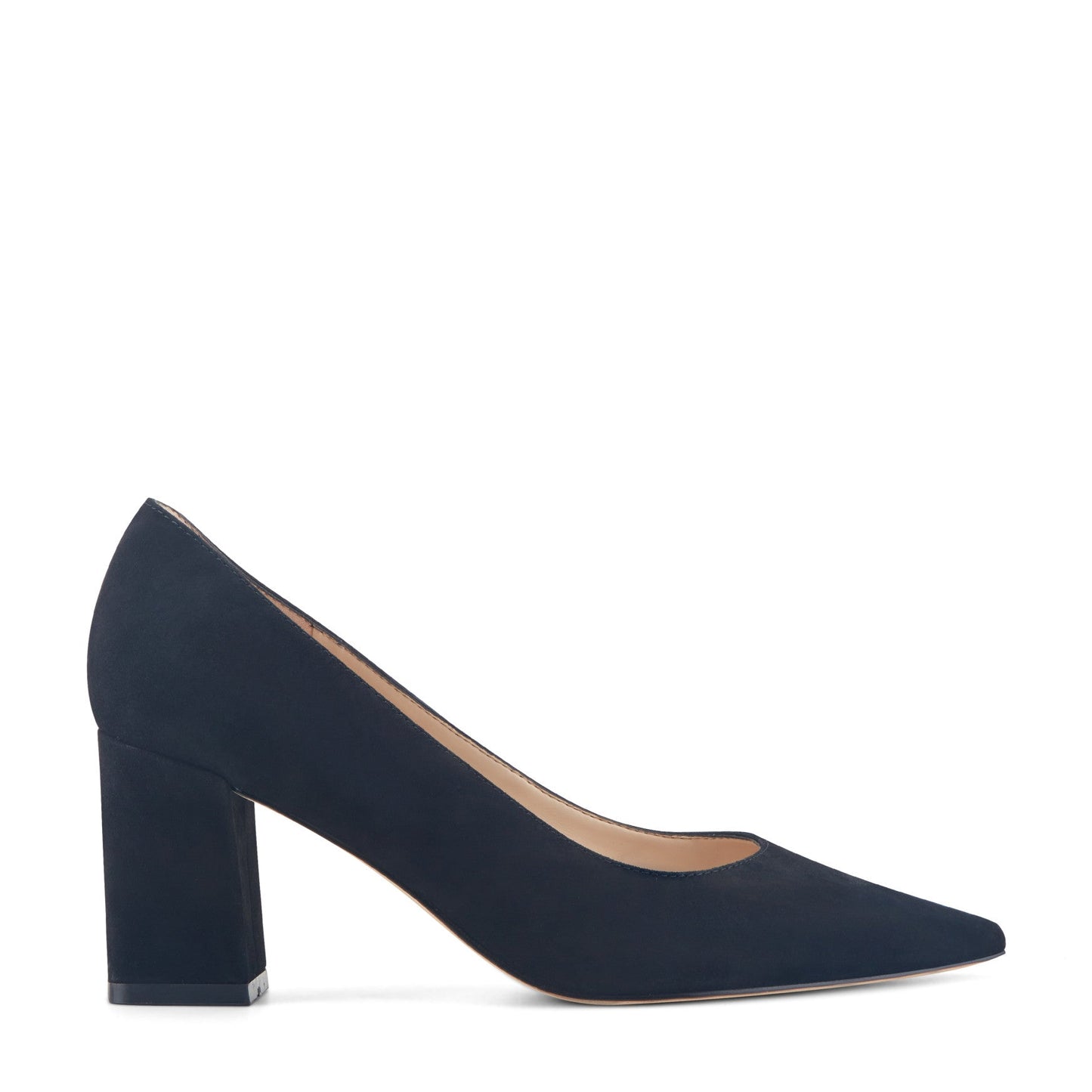 Marc Fisher Zala Block Heel Pointy Toe Pump - Black Suede