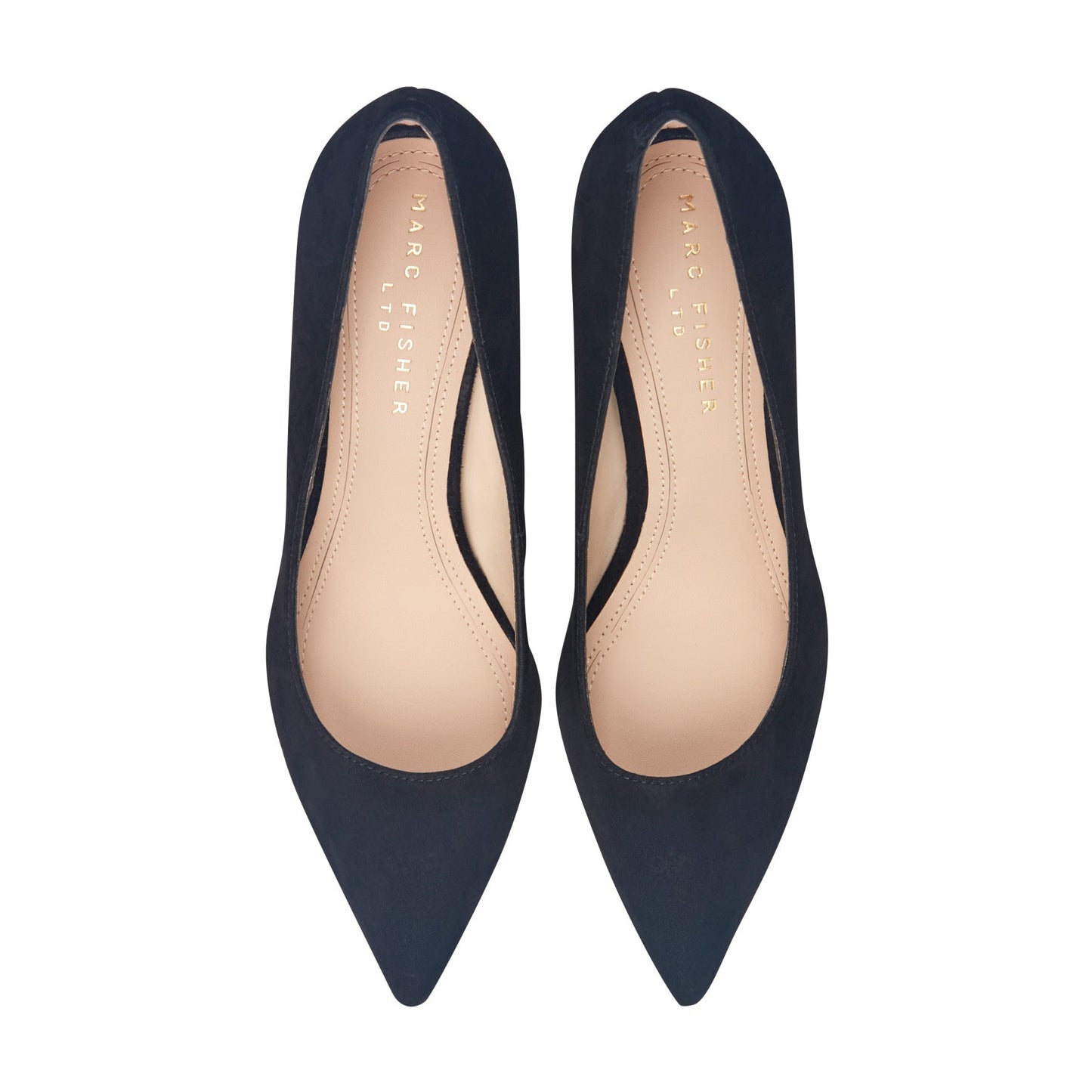 Marc Fisher Zala Block Heel Pointy Toe Pump - Black Suede