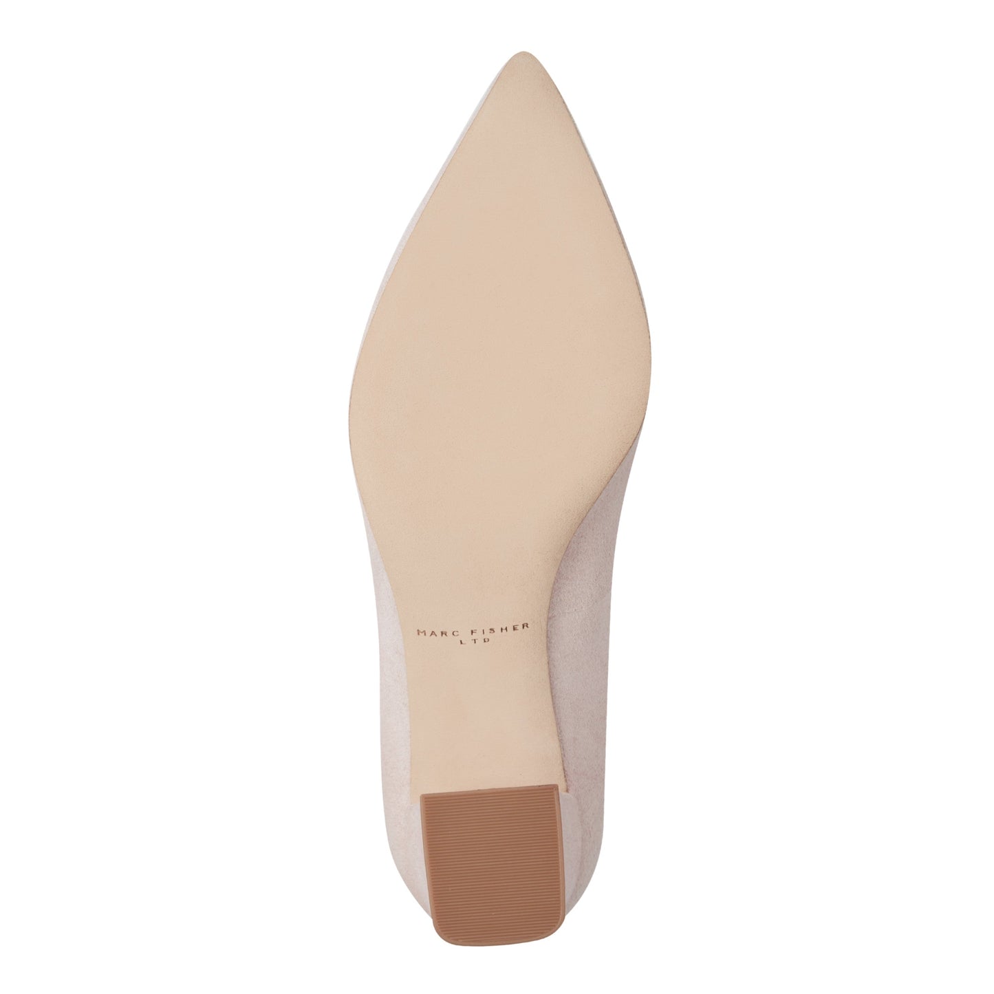 Marc Fisher Zala Block Heel Pointy Toe Pump - Light Pink Suede