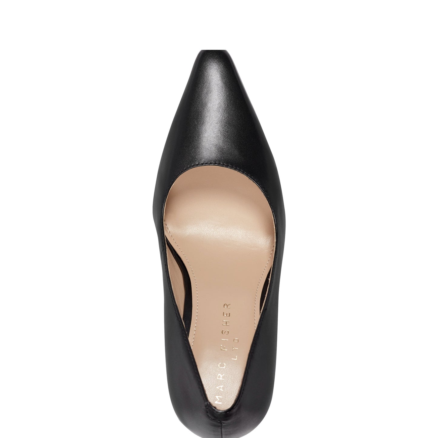 Marc Fisher Minny Leather Block Heel Pump - Black Leather