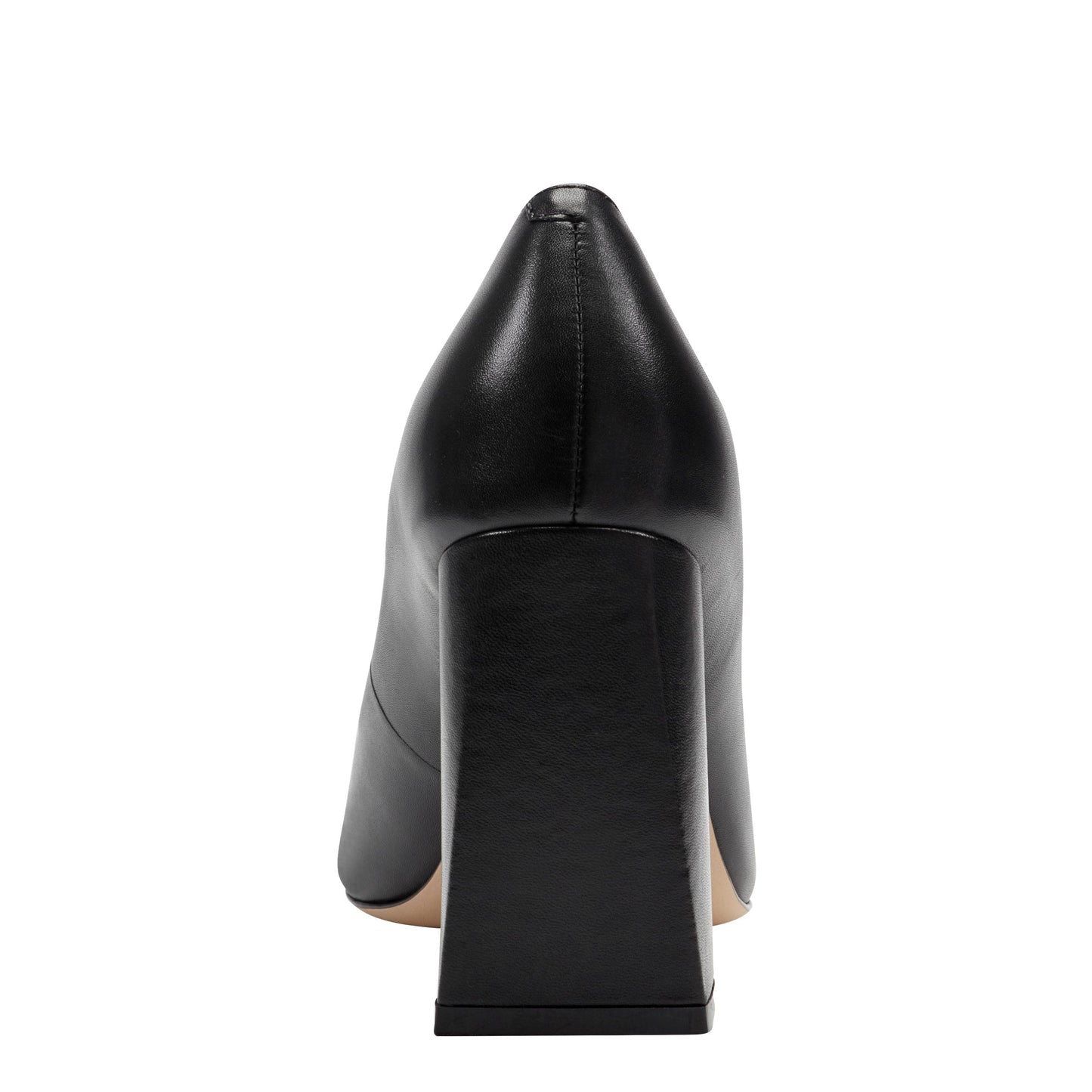 Marc Fisher Minny Leather Block Heel Pump - Black Leather