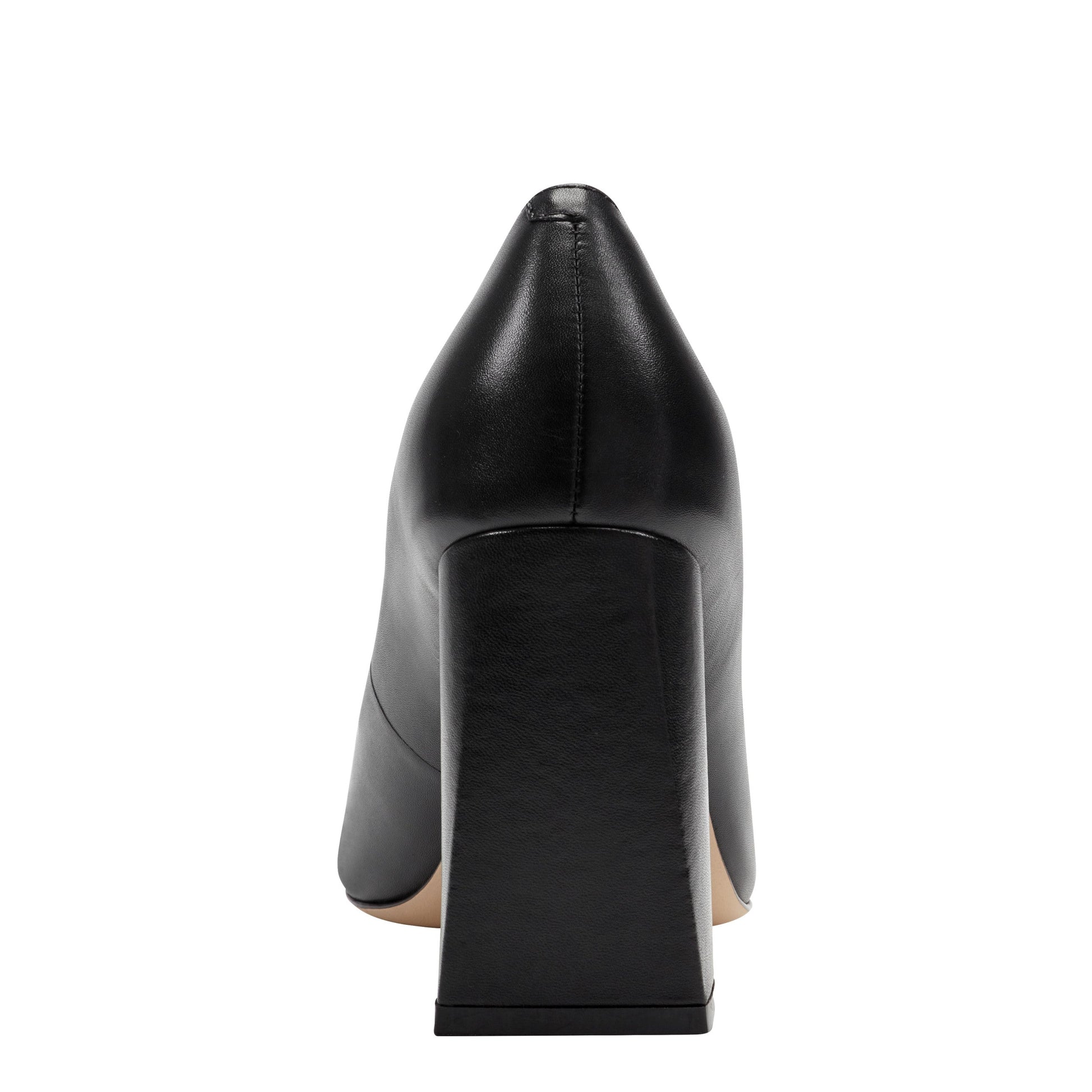 Marc Fisher Minny Leather Block Heel Pump - Black Leather