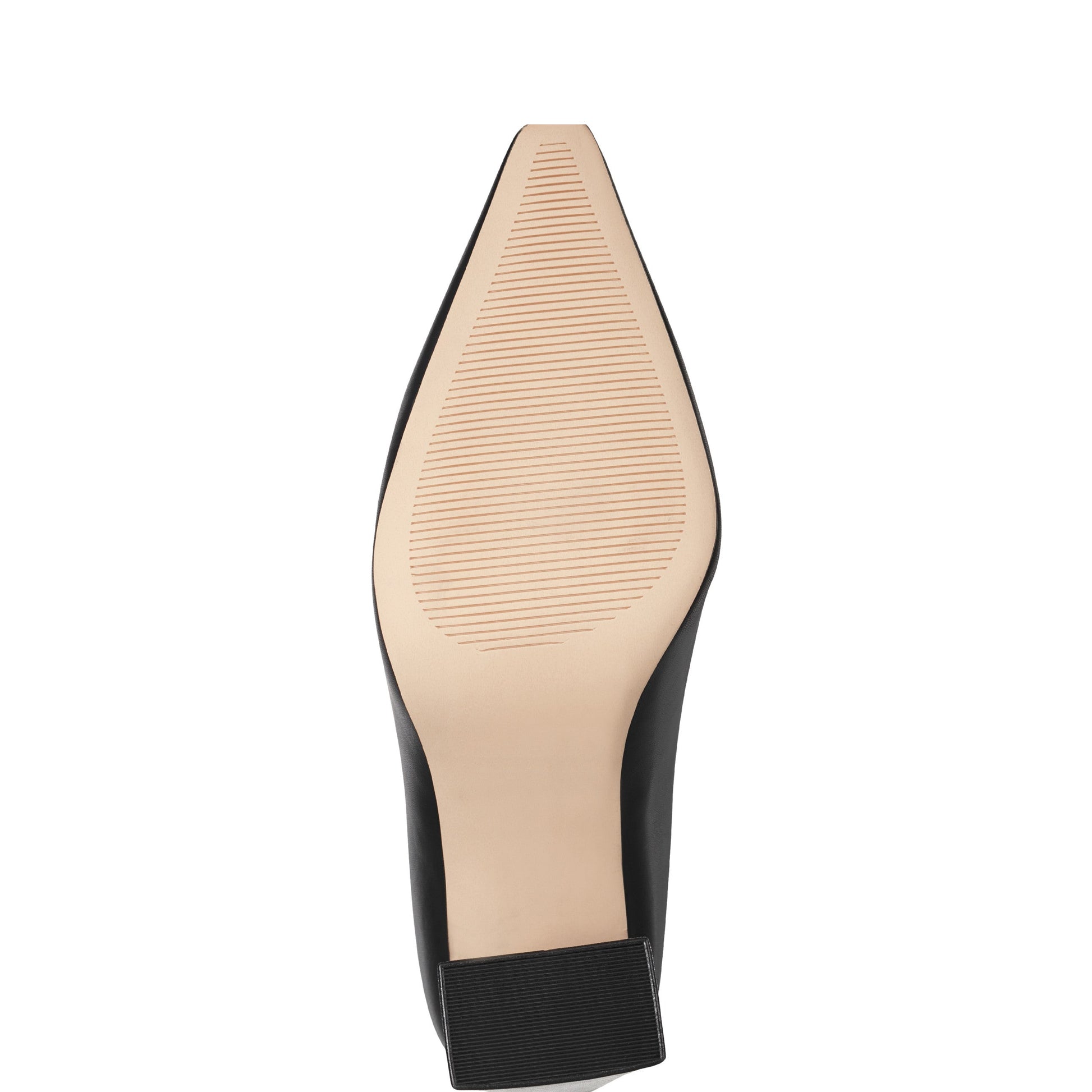 Marc Fisher Minny Leather Block Heel Pump - Black Leather
