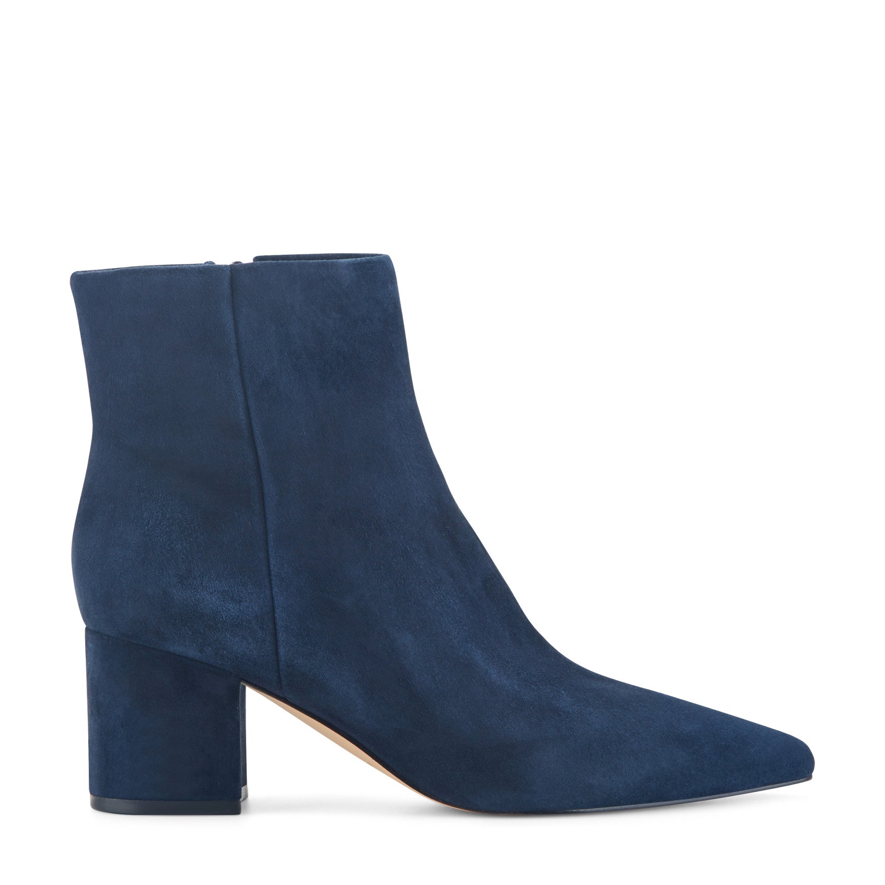 Marc Fisher Jarli Pointy Leather Ankle Bootie - Navy Suede