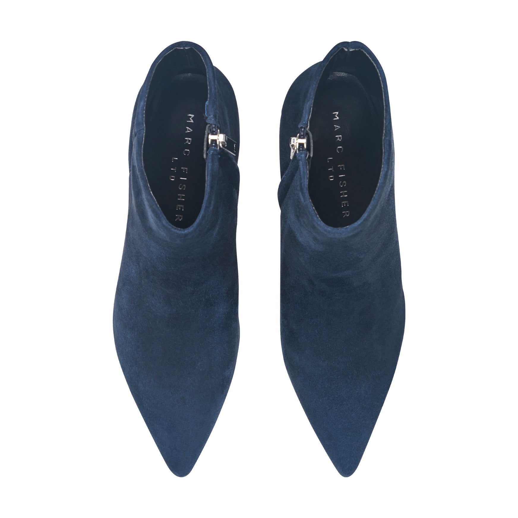 Marc Fisher Jarli Pointy Leather Ankle Bootie - Navy Suede