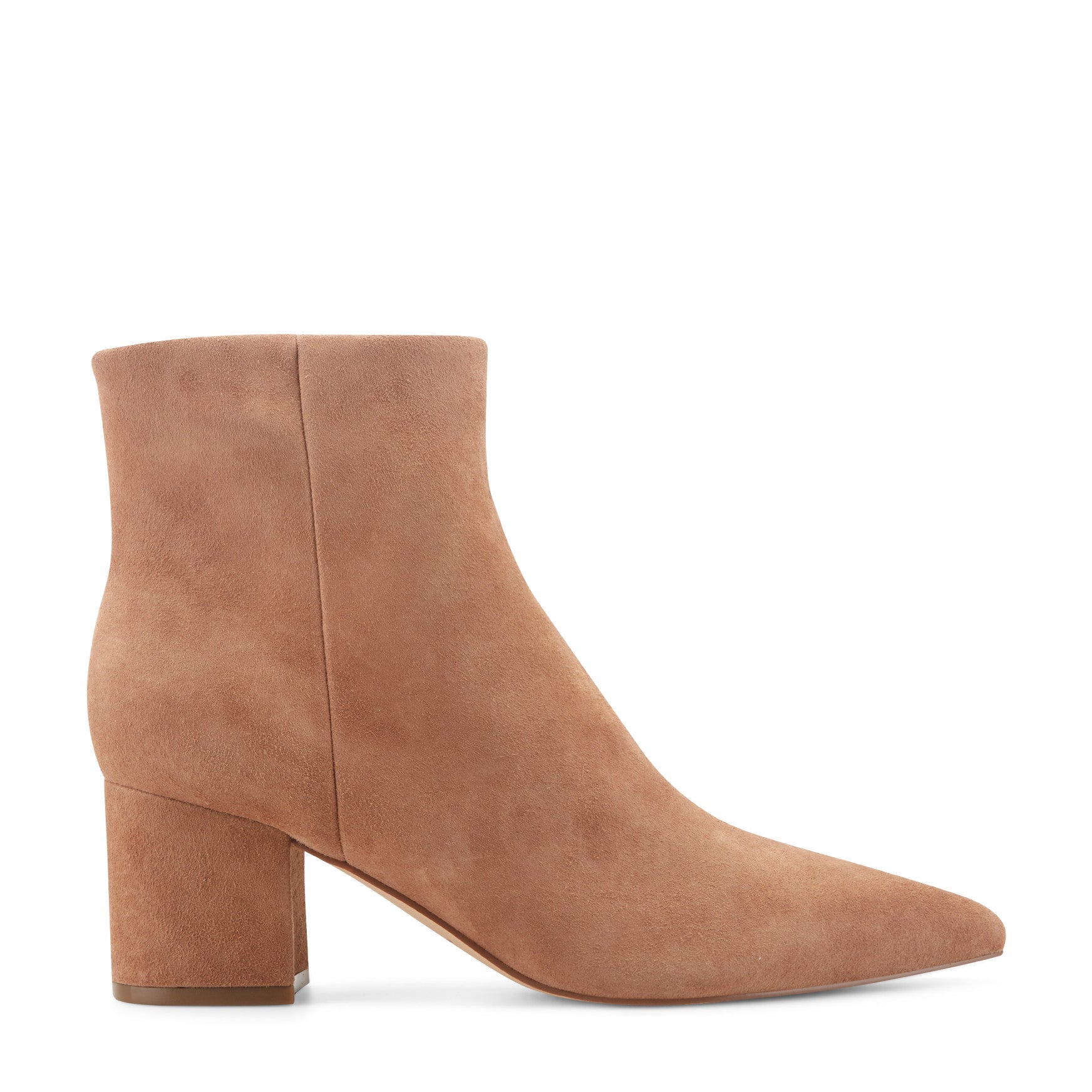 Marc Fisher Jarli Pointy Leather Ankle Bootie - Brown Suede
